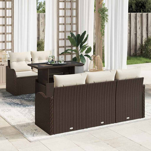 Tuin Sofa Set Met Kussen 6 Pcs 100 X 55 X 73 Cm Poly Riet