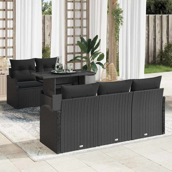 Tuin Sofa Set Met Kussen 6 Pcs 100 X 55 X 73 Cm Poly Riet