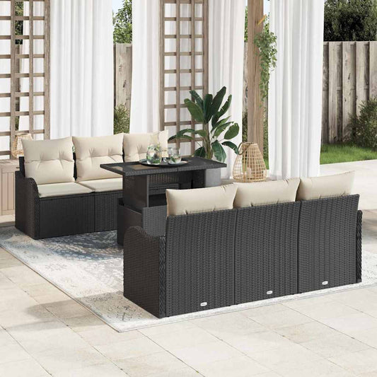 Tuin Sofa Set Met Kussen 7 Pcs 100 X 55 X 73 Cm Poly Riet