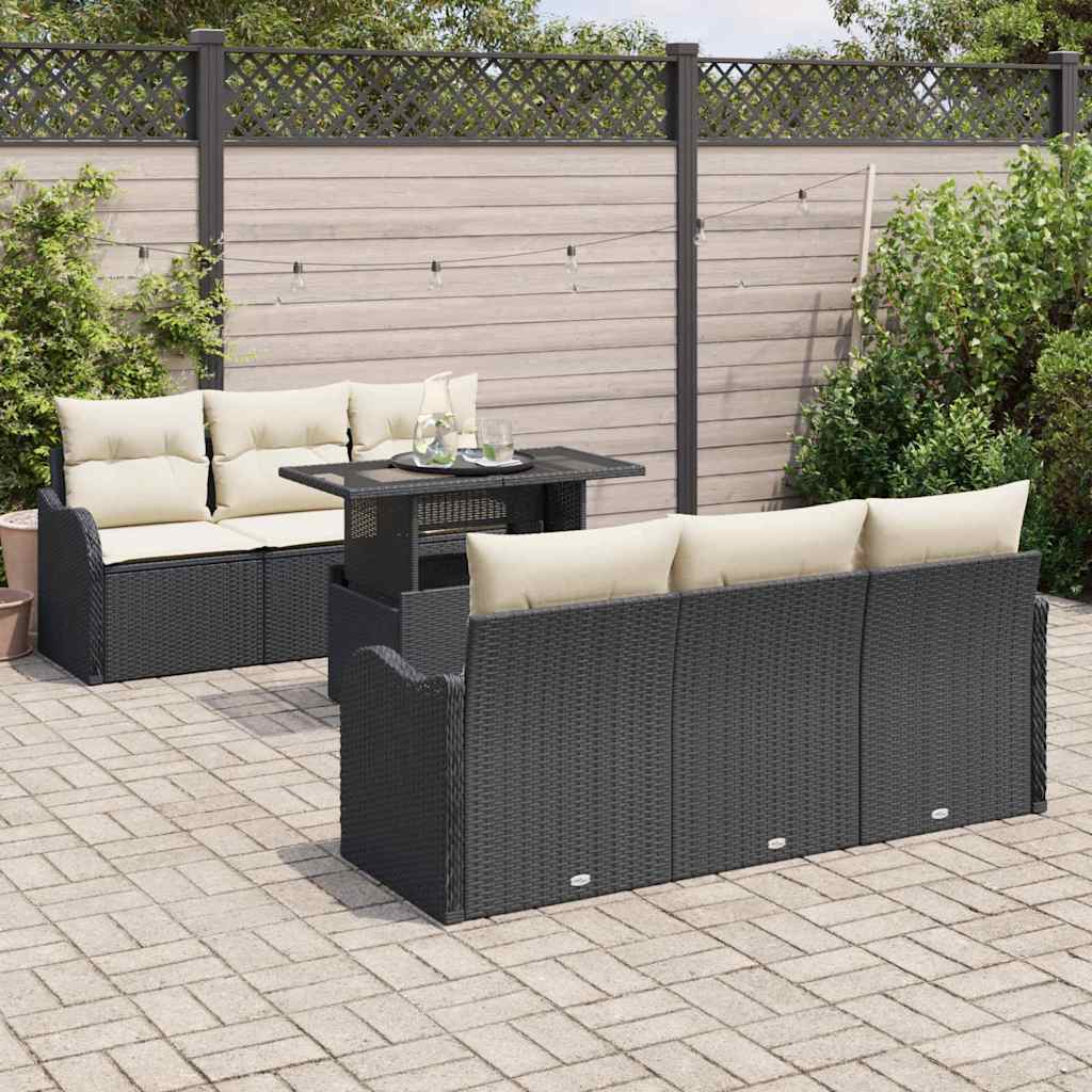 Tuin Sofa Set Met Kussen 7 Pcs 100 X 55 X 73 Cm Poly Riet
