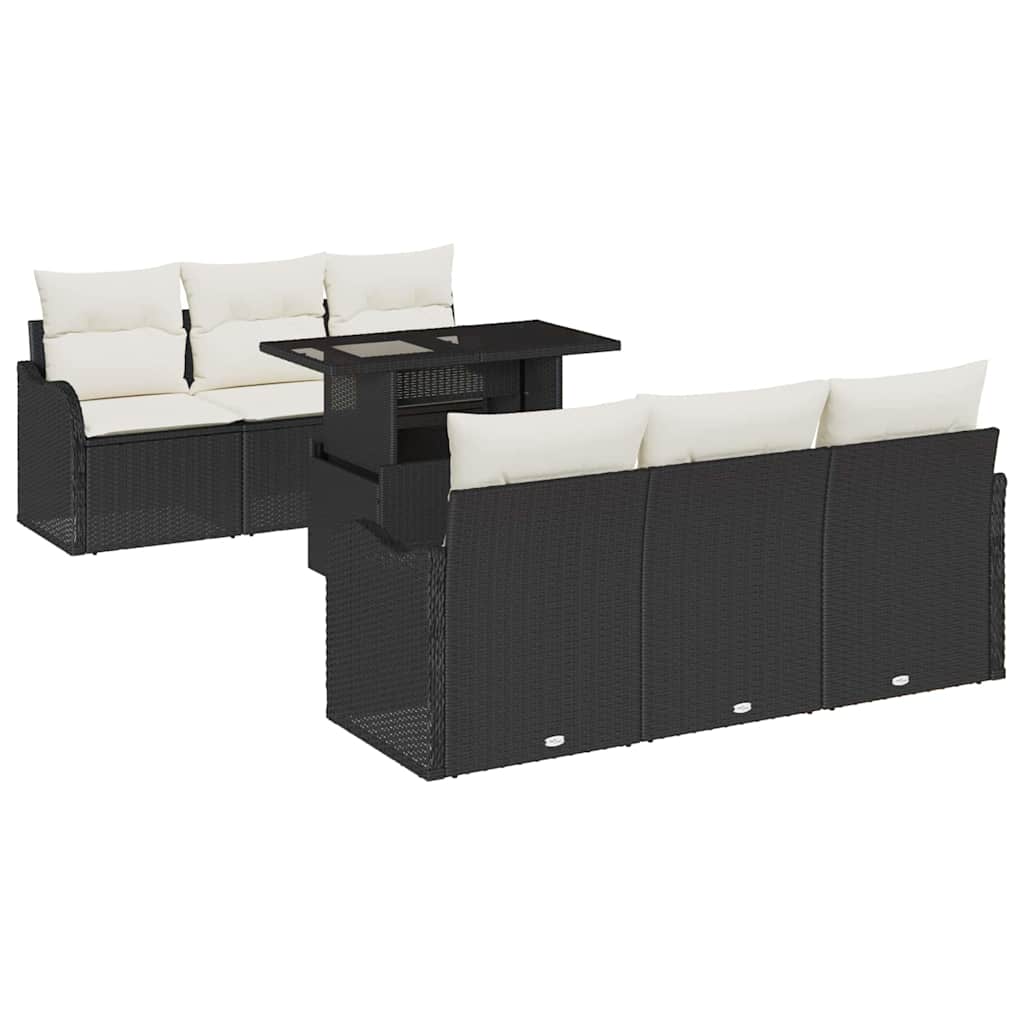 Tuin Sofa Set Met Kussen 7 Pcs 100 X 55 X 73 Cm Poly Riet