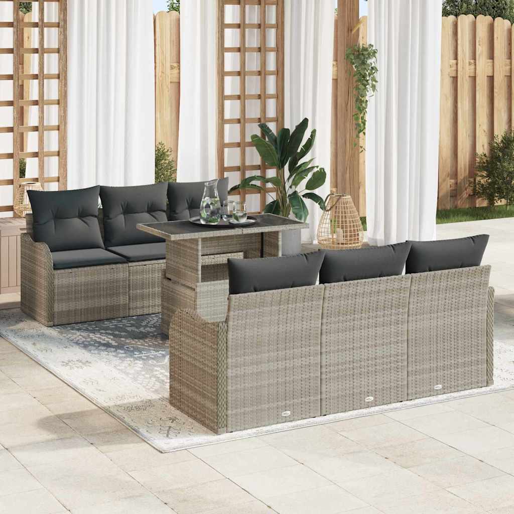 Tuin Sofa Set Met Kussen 7 Pcs 100 X 55 X 73 Cm Poly Riet