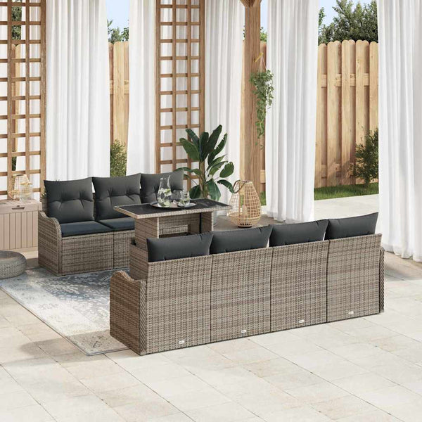 Tuin Sofa Set Met Kussen 8 Pcs 100 X 55 X 73 Cm Poly Riet