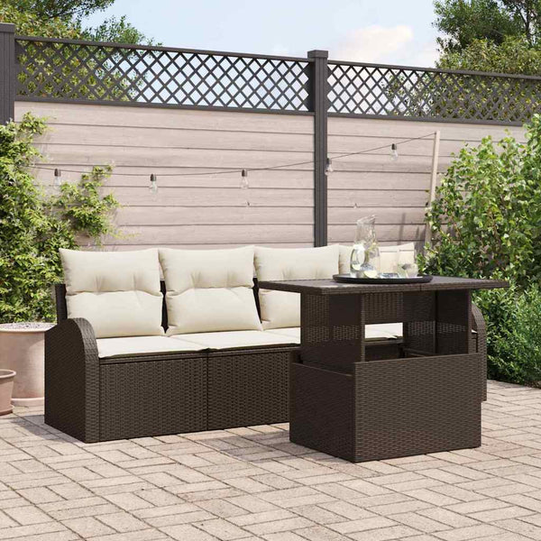 Tuin Sofa Set Met Kussen 5 Pcs 100 X 55 X 73 Cm Poly Riet