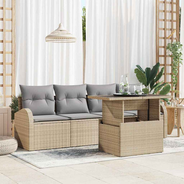 Tuin Sofa Set Met Kussen 5 Pcs 100 X 55 X 73 Cm Poly Riet