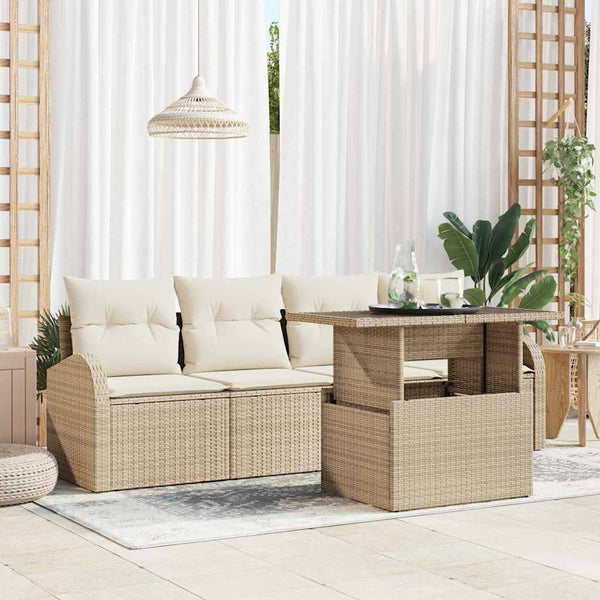 Tuin Sofa Set Met Kussen 5 Pcs 100 X 55 X 73 Cm Poly Riet