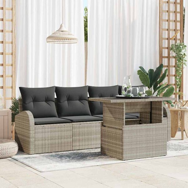 Tuin Sofa Set Met Kussen 5 Pcs 100 X 55 X 73 Cm Poly Riet