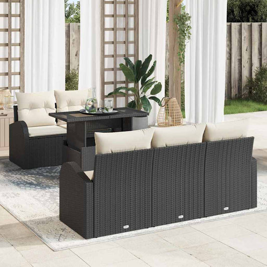 Tuin Sofa Set Met Kussen 6 Pcs 100 X 55 X 73 Cm Poly Riet