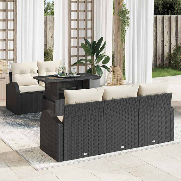 Tuin Sofa Set Met Kussen 6 Pcs 100 X 55 X 73 Cm Poly Riet