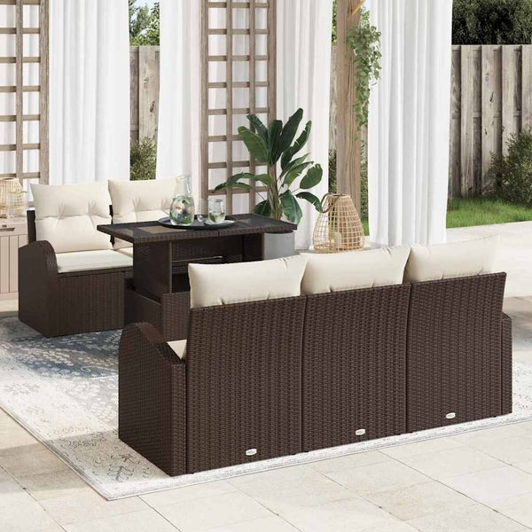 Tuin Sofa Set Met Kussen 6 Pcs 100 X 55 X 73 Cm Poly Riet