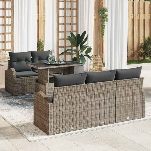 Tuin Sofa Set Met Kussen 6 Pcs 100 X 55 X 73 Cm Poly Riet