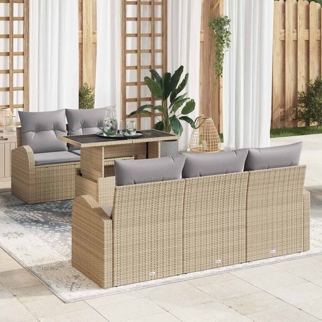 Tuin Sofa Set Met Kussen 6 Pcs 100 X 55 X 73 Cm Poly Riet