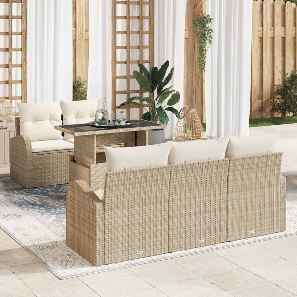 Tuin Sofa Set Met Kussen 6 Pcs 100 X 55 X 73 Cm Poly Riet