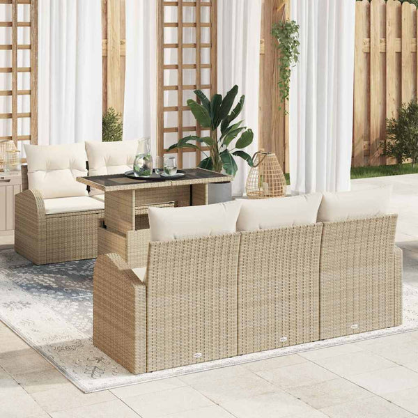 Tuin Sofa Set Met Kussen 6 Pcs 100 X 55 X 73 Cm Poly Riet