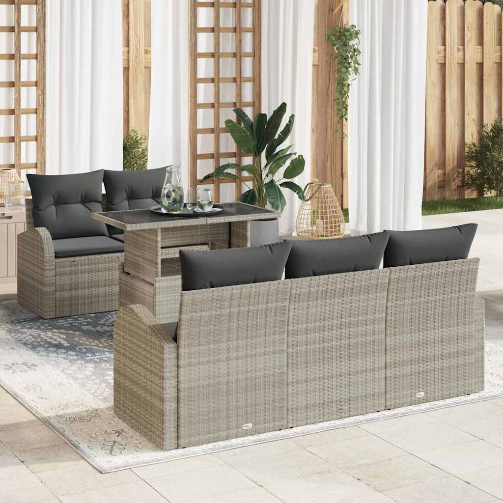 Tuin Sofa Set Met Kussen 6 Pcs 100 X 55 X 73 Cm Poly Riet