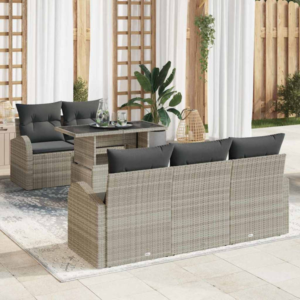 Tuin Sofa Set Met Kussen 6 Pcs 100 X 55 X 73 Cm Poly Riet