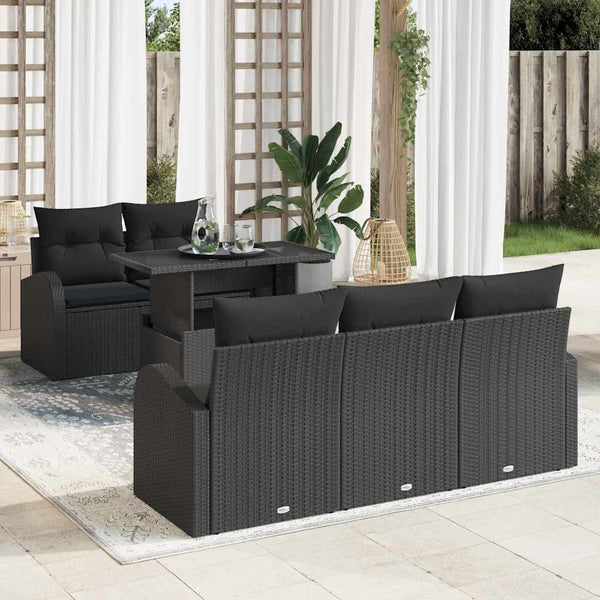 Tuin Sofa Set Met Kussen 6 Pcs 100 X 55 X 73 Cm Poly Riet