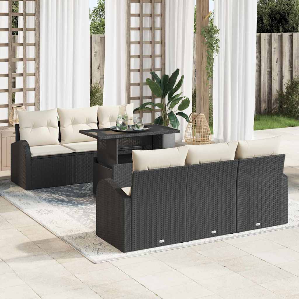 Tuin Sofa Set Met Kussen 7 Pcs 100 X 55 X 73 Cm Poly Riet