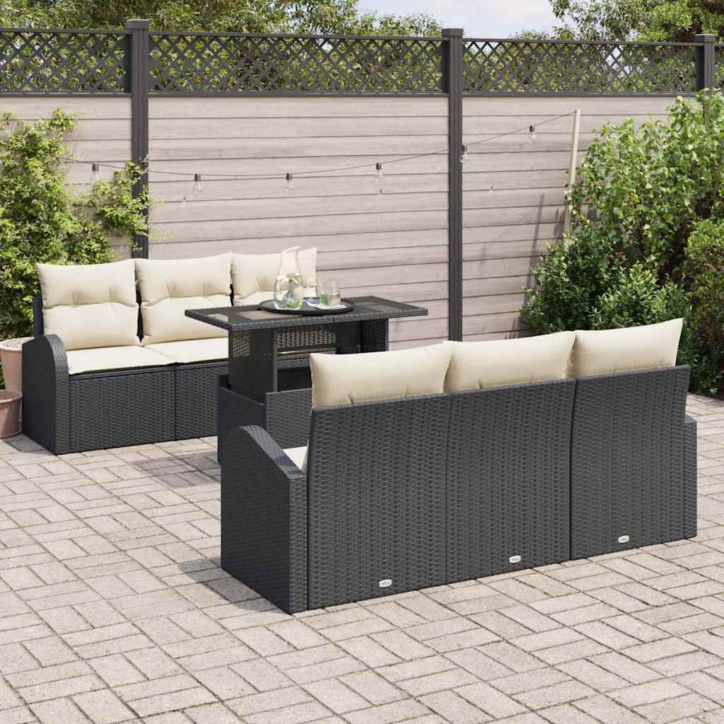 Tuin Sofa Set Met Kussen 7 Pcs 100 X 55 X 73 Cm Poly Riet