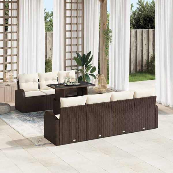Tuin Sofa Set Met Kussen 8 Pcs 100 X 55 X 73 Cm Poly Riet