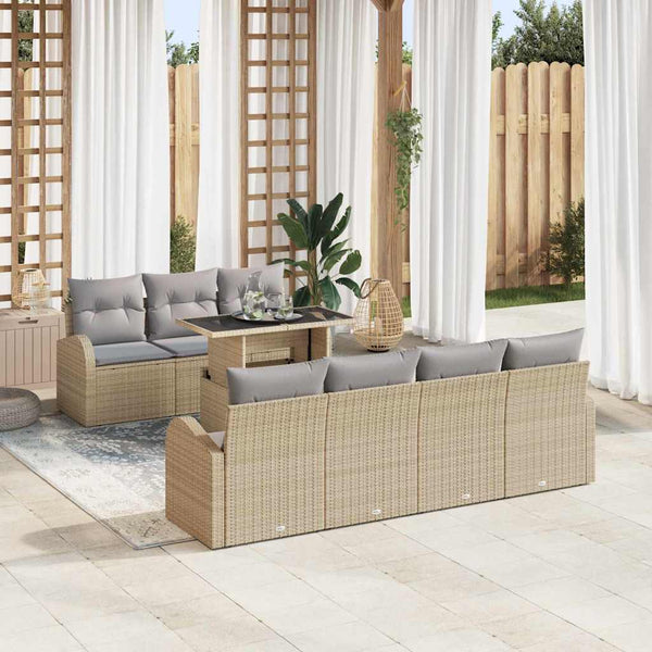 Tuin Sofa Set Met Kussen 8 Pcs 100 X 55 X 73 Cm Poly Riet