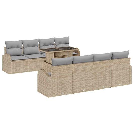 Tuin Sofa Set Met Kussen 9 Pcs 100 X 55 X 73 Cm Poly Riet