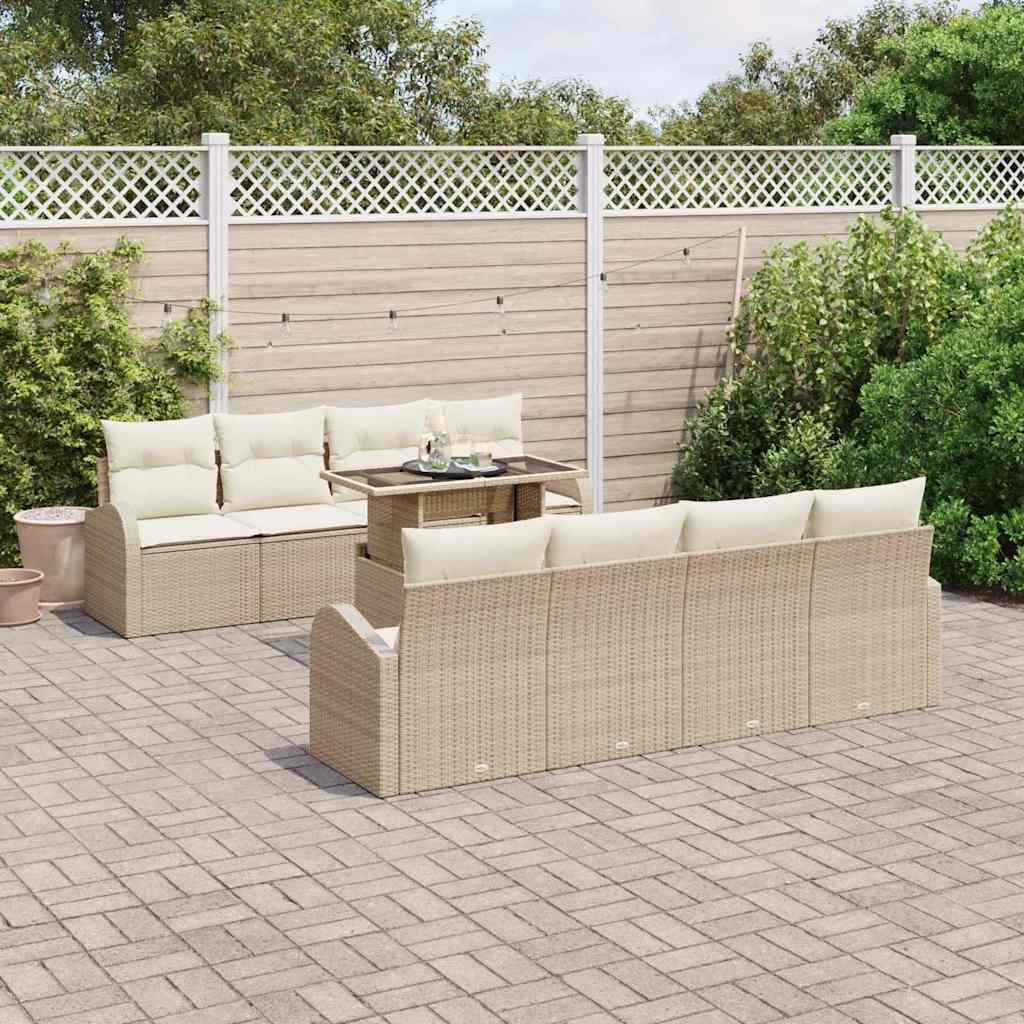 Tuin Sofa Set Met Kussen 9 Pcs 100 X 55 X 73 Cm Poly Riet
