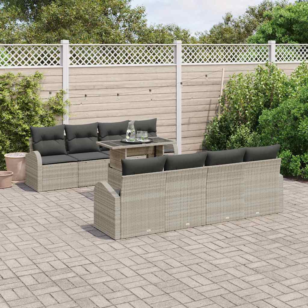 Tuin Sofa Set Met Kussen 9 Pcs 100 X 55 X 73 Cm Poly Riet