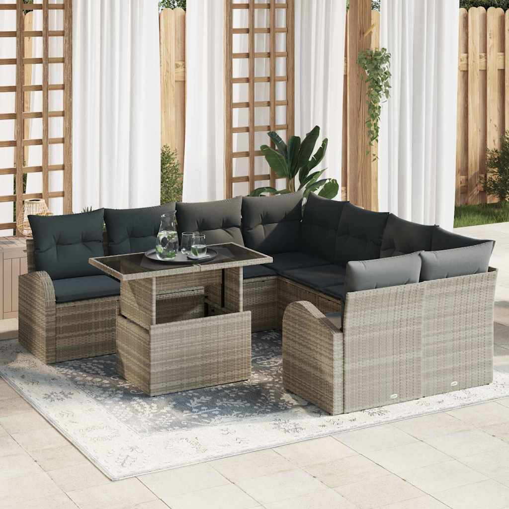 Tuin Sofa Set Met Kussen 9 Pcs 100 X 55 X 73 Cm Poly Riet