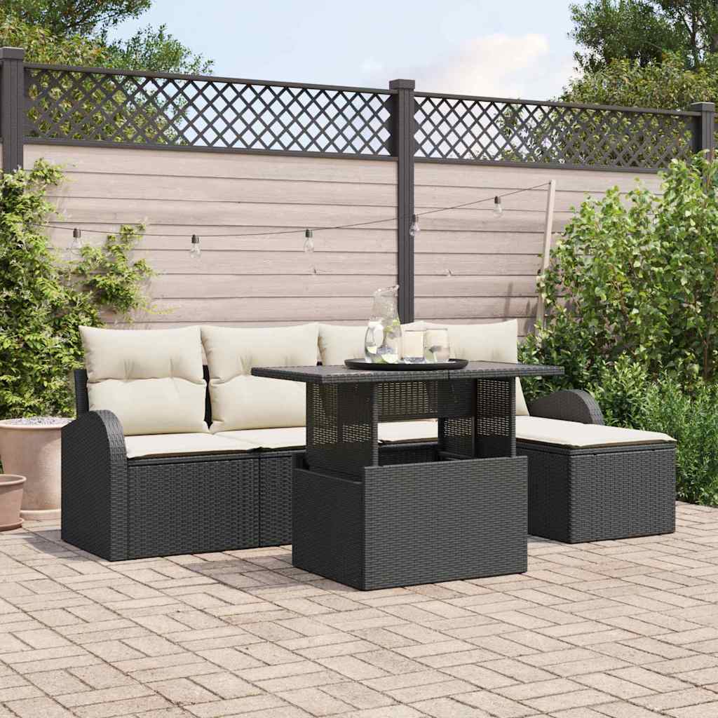 Tuin Sofa Set Met Kussen Met Opslag 6 Pcs Poly Riet