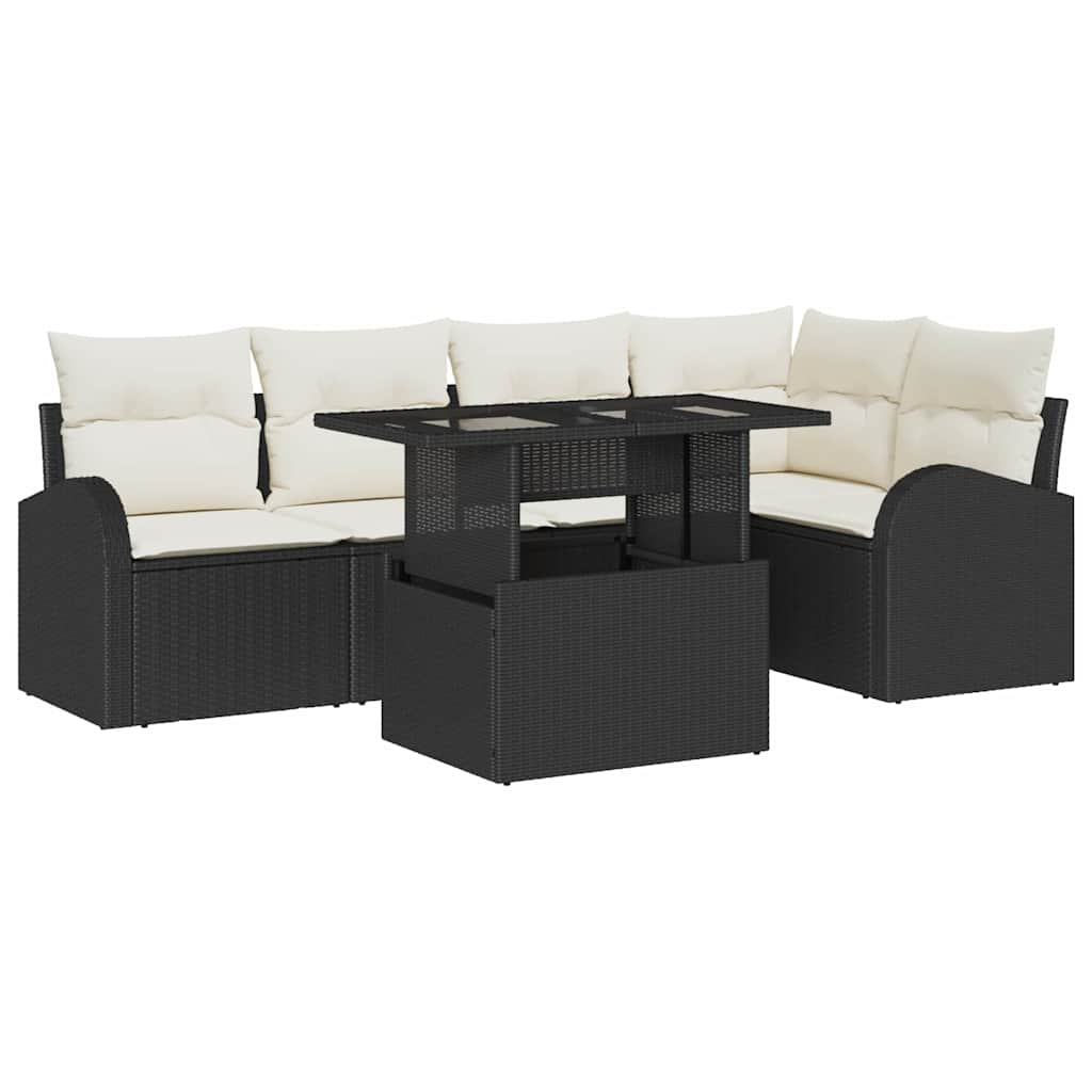 Tuin Sofa Set Met Kussen 6 Pcs 100 X 55 X 73 Cm Poly Riet