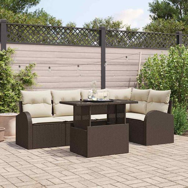 Tuin Sofa Set Met Kussen 6 Pcs 100 X 55 X 73 Cm Poly Riet