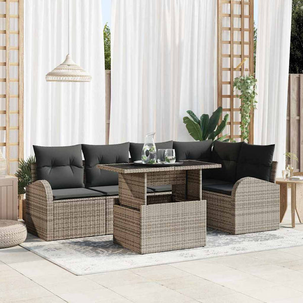 Tuin Sofa Set Met Kussen 6 Pcs 100 X 55 X 73 Cm Poly Riet