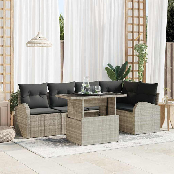Tuin Sofa Set Met Kussen 6 Pcs 100 X 55 X 73 Cm Poly Riet