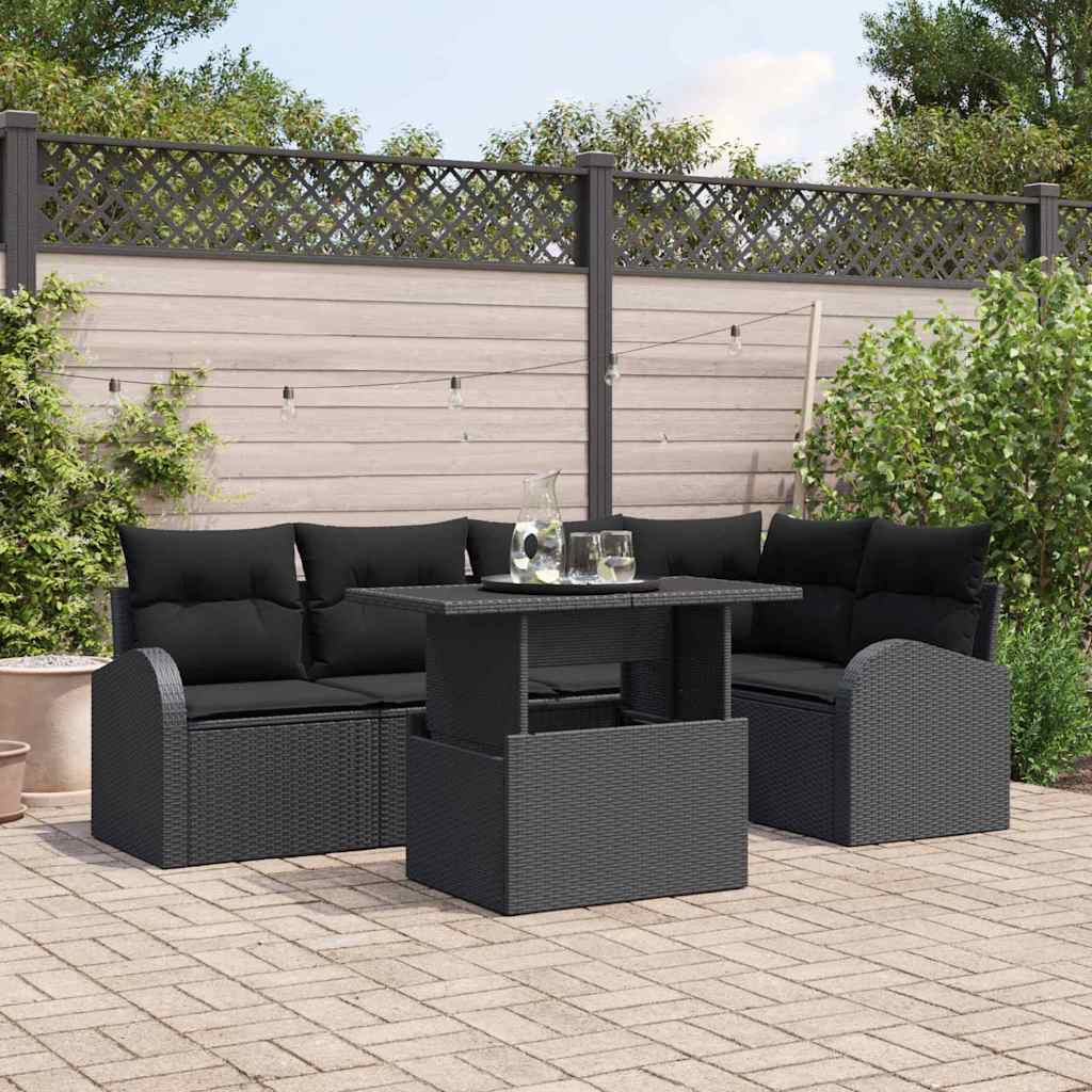 Tuin Sofa Set Met Kussen 6 Pcs 100 X 55 X 73 Cm Poly Riet