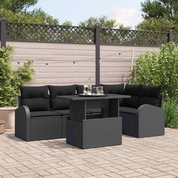 Tuin Sofa Set Met Kussen 6 Pcs 100 X 55 X 73 Cm Poly Riet