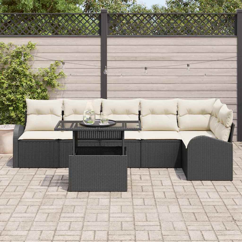 Tuin Sofa Set Met Kussen 7 Pcs 100 X 55 X 73 Cm Poly Riet