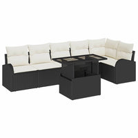 Tuin Sofa Set Met Kussen 7 Pcs 100 X 55 X 73 Cm Poly Riet