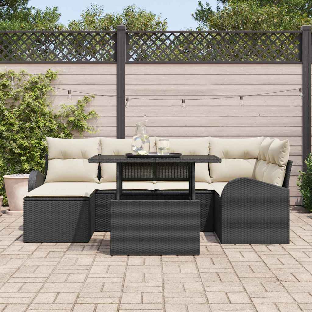 Tuin Sofa Set Met Opslag 7 Pcs Poly Riet