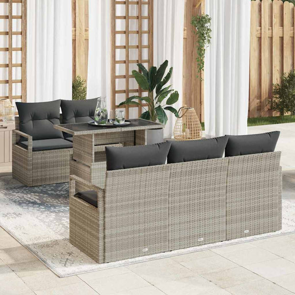 Tuin Sofa Set Met Opslag 6 Pcs Poly Riet