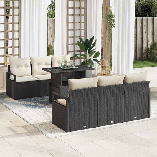 Tuin Sofa Set Met Opslag 7 Pcs Poly Riet