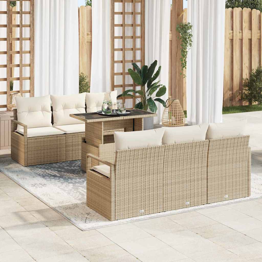 Tuin Sofa Set Met Opslag 7 Pcs Poly Riet