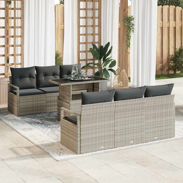 Tuin Sofa Set Met Opslag 7 Pcs Poly Riet