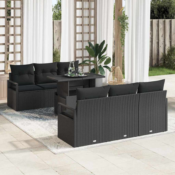 Tuin Sofa Set Met Opslag 7 Pcs Poly Riet