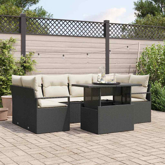 Tuin Sofa Set Met Opslag 7 Pcs Poly Riet