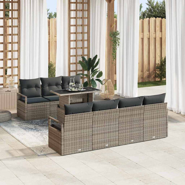 Tuin Sofa Set Met Opslag 8 Pcs Poly Riet