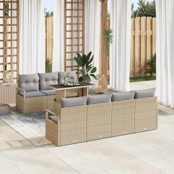 Tuin Sofa Set Met Opslag 8 Pcs Poly Riet