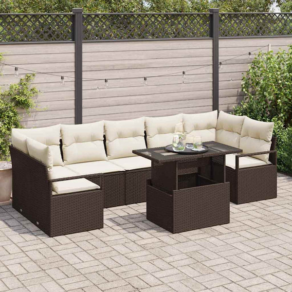 Tuin Sofa Set Met Opslag 8 Pcs Poly Riet