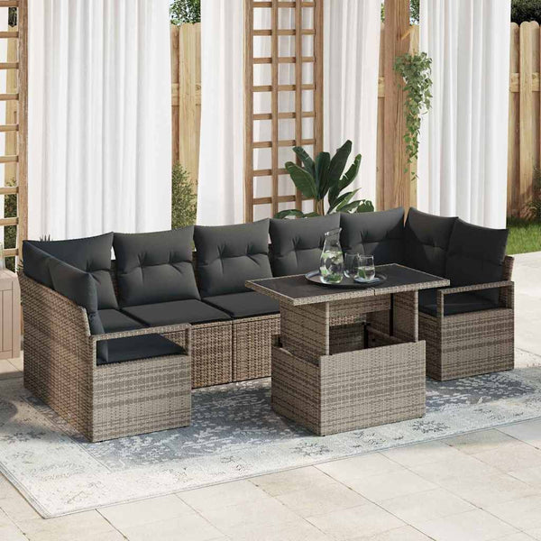 Tuin Sofa Set Met Opslag 8 Pcs Poly Riet