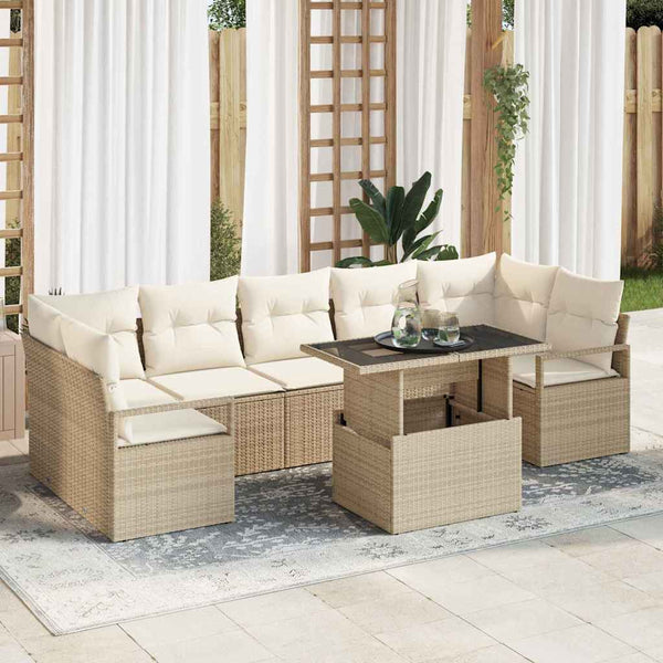 Tuin Sofa Set Met Opslag 8 Pcs Poly Riet